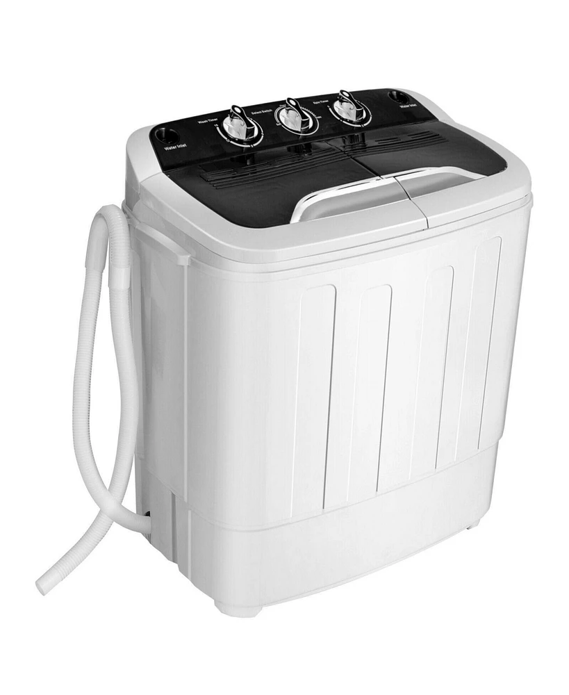 13 lbs Portable Mini Twin Tub Spinner Semi-Automatic Washing Machine