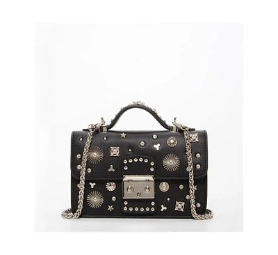 Susu The Hollywood Studded Leather Crossbody Black