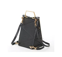 Susu Leather Backpack Purse for Women Unique Convertible Crossbody Bag