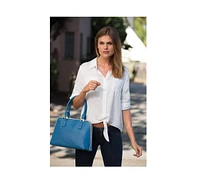 Susu The Melissa Blue Saffiano Leather Satchel Bag