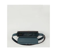 Susu The Sarah Blue Leather Crossbody Bag