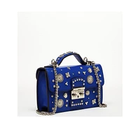 Susu Studded Small Leather Crossbody Bag Cobalt Blue Purse Women's Handbag