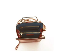 Susu Brown Leather Backpack Purse for Women Unique Convertible Crossbody Bag