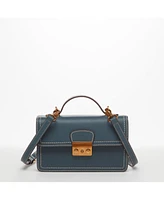 Susu The Jessica Blue Crossbody Purse Leather