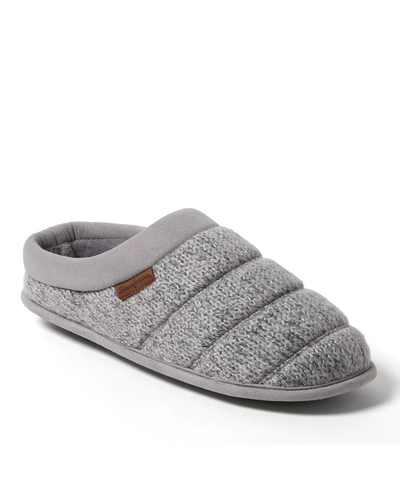 Dearfoams Men's Asher Marled Knit Clog House Slipper