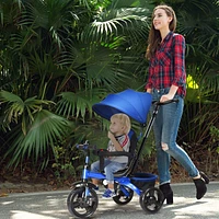 4-in-1 Kids Tricycle with Adjustable Push Handle