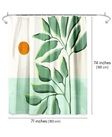 71x74 Tropical Boho Shower Curtain - 100% Polyester - Water-Resistant Bath Curtain