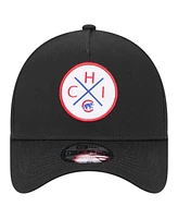 New Era Men's Black Chicago Cubs 9FORTY A-Frame Adjustable Hat