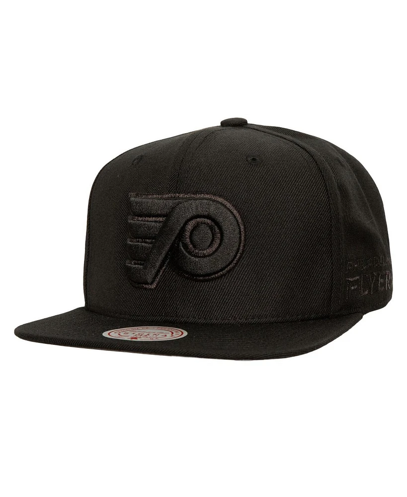 Mitchell & Ness Men's Black Philadelphia Flyers Soul Strike Cultivated Pearl Tonal Snapback Hat