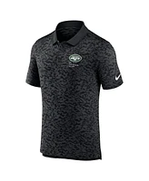 Nike Men's Black New York Jets Pique Fashion Performance Polo Shirt