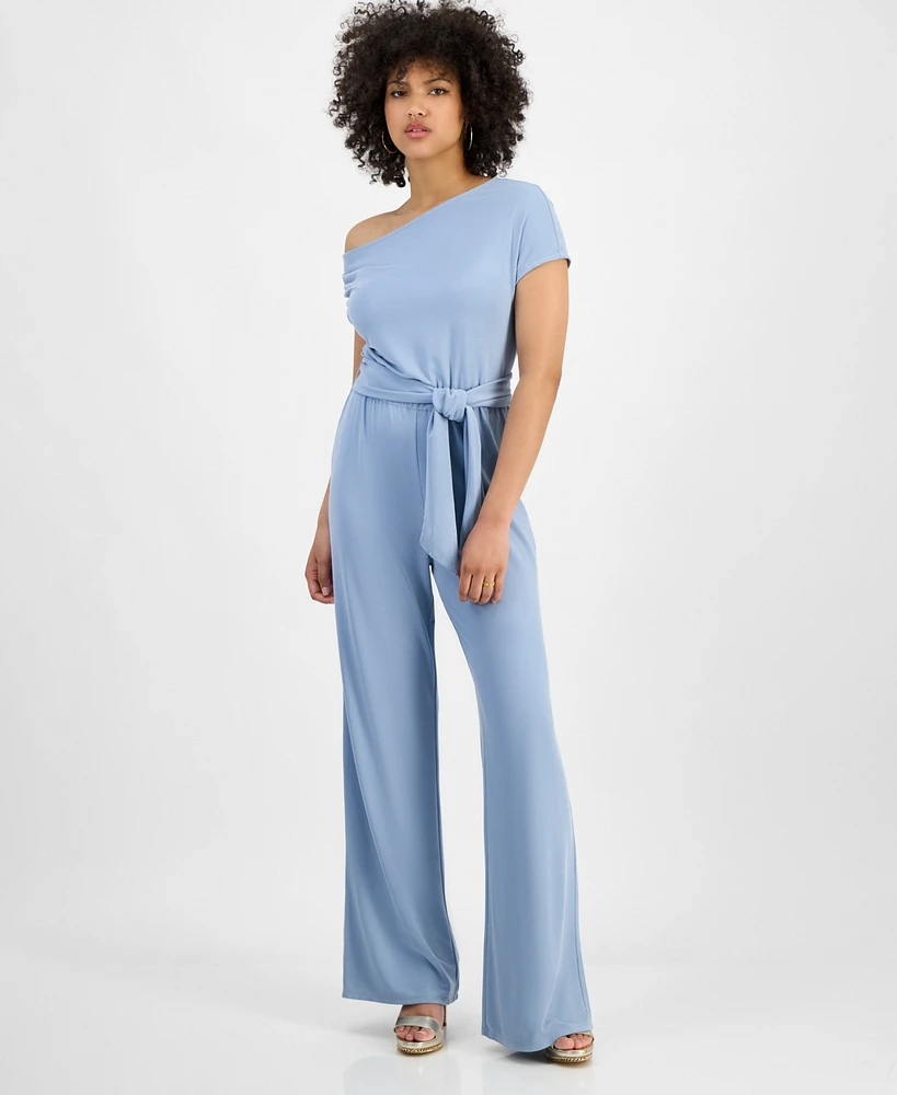 Guess Women's Rumi One-Shoulder Tie-Waist Jumpsuit