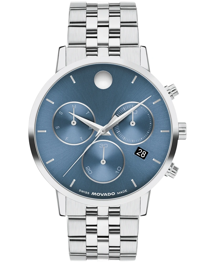 Movado Men's Museum Classic Swiss Quartz Chronograph Stainless-Steel Watch, 42mm