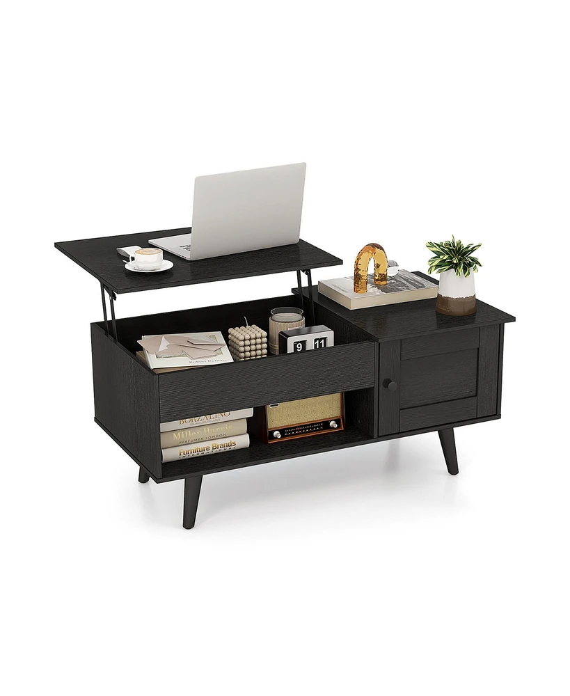 Lift-Top Coffee Table with Storage and Hidden Compartment Stylish Functional Furniture for Living Room