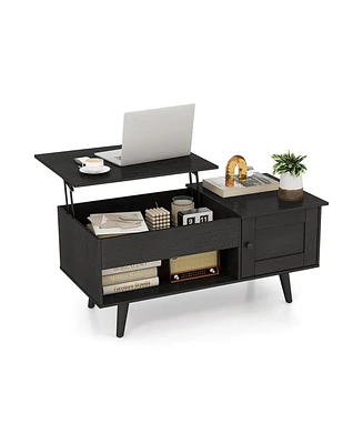 Lift-Top Coffee Table with Storage and Hidden Compartment Stylish Functional Furniture for Living Room