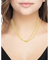 And Now This 18K Gold Plated Double Layered Knotted Chain Necklace