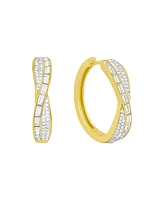 And Now This 18K Gold Plated Crystal Hoop Earrings