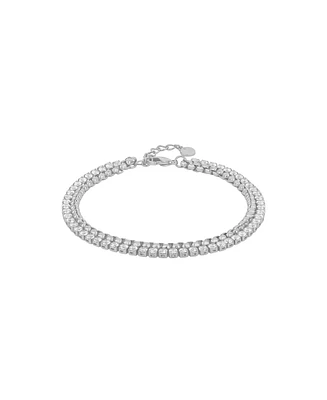 And Now This Cubic Zirconia Double Strand Chain Bracelet