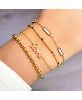 The Lovery Mother of Pearl Bar Chain Bracelet 14K Gold