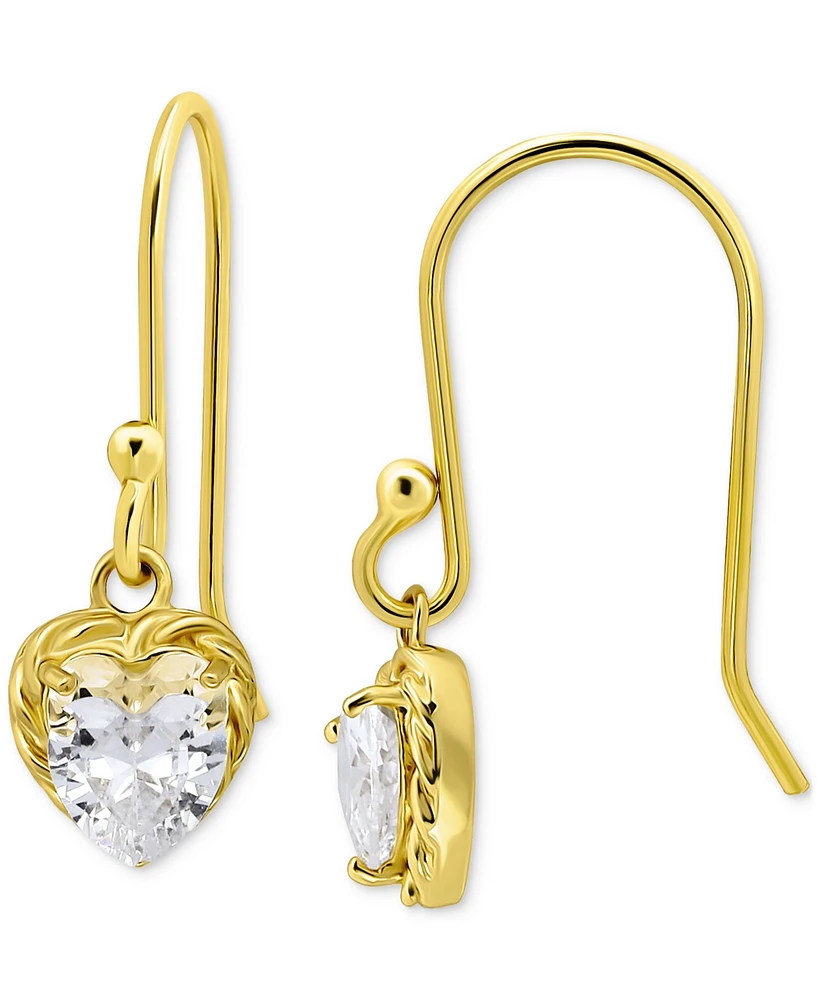 Giani Bernini Cubic Zirconia Heart Drop Earrings, Exclusively at Macy's