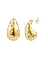 Adornia Gold Clear Crystal Teardrop Earrings