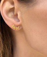 Adornia Gold Curved Flowers Earrings