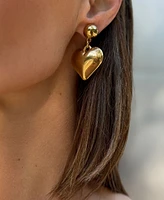 Adornia Gold Puffy Heart Drop Earrings