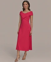 Donna Karan New York Women's Criss-Cross Off-Shoulder Dress