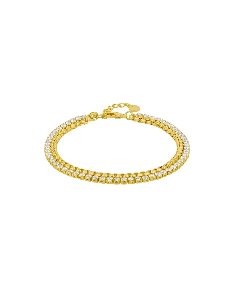 And Now This Cubic Zirconia Double Strand Chain Bracelet