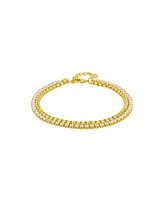 And Now This Cubic Zirconia Double Strand Chain Bracelet