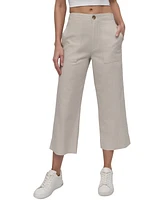 Dkny Jeans Women's Cropped Wide-Leg Linen Pants
