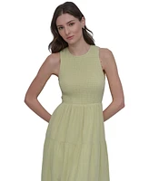 Dkny Jeans Women's Cotton Gauze Smocked-Bodice Maxi Dress
