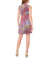 Msk Petite Paisley-Print Shift Dress