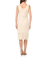 Vince Camuto Women's Pointelle-Knit Sleeveless Midi Dress