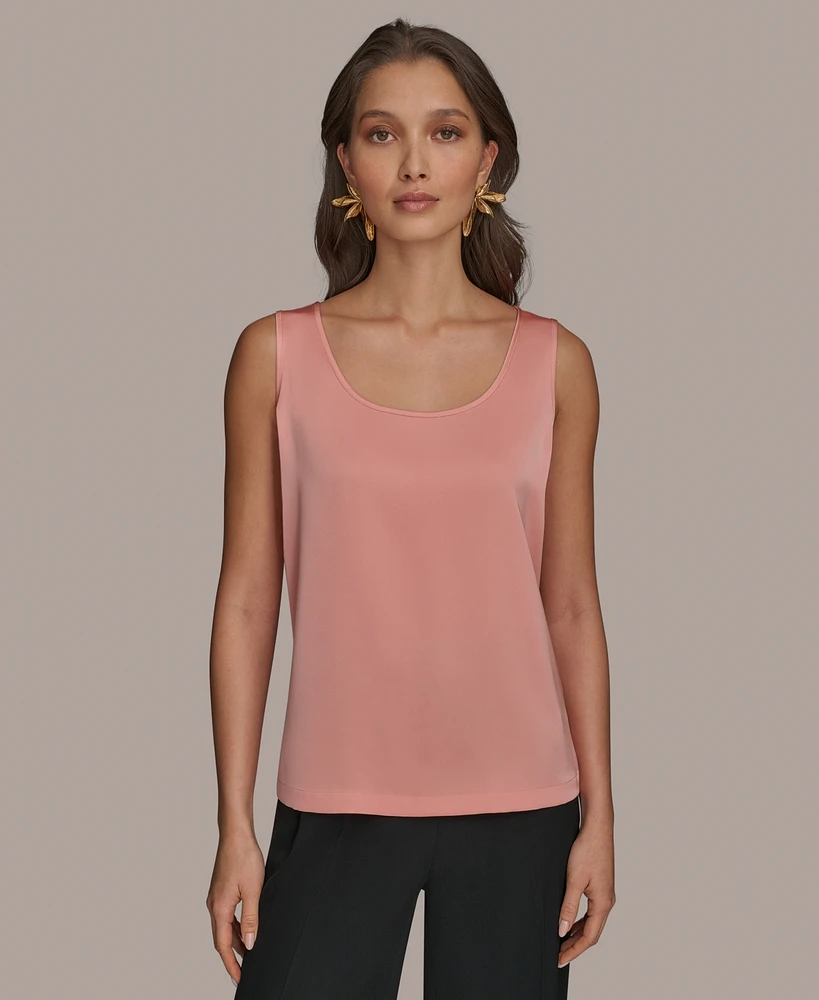 Donna Karan New York Women's Scoop-Neck Satin Tank Top