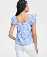 Liverpool Los Angeles Women's Cotton Square-Neck Blouse