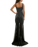 Alex & Sophia Juniors' Chiffon-Bottom Gown