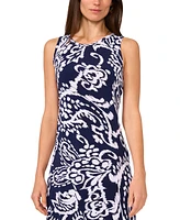 Vince Camuto Women's Paisley-Print Sleeveless Keyhole-Back Crewneck Maxi Dress