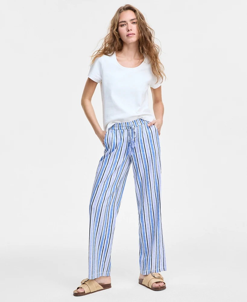 Liverpool Los Angeles Women's Drawstring Wide-Leg Pull-On Pants