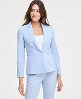 Tahari Asl Women's Seersucker Ruched-Sleeve Jacket