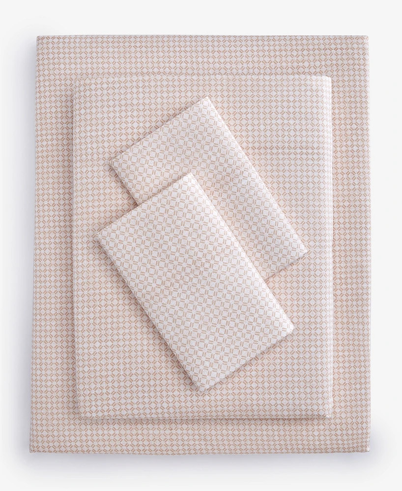 Last Act Charter Club Latticework Printed 550-Thread Count 4-Pc. Sheet Set, Queen, Exclusively at Macy's