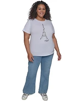 Karl Lagerfeld Paris Plus Embellished Eiffel Tower T-Shirt