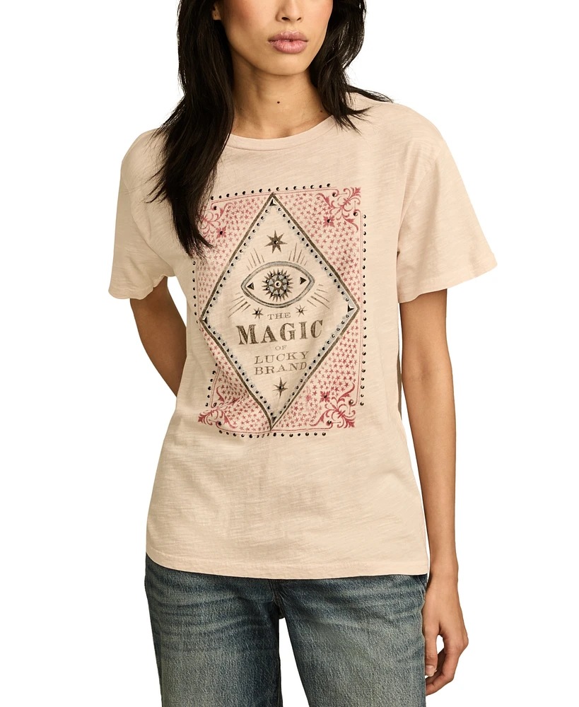 Lucky Brand Women's Magic Eye Boyfriend Tee