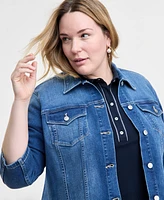 Tommy Hilfiger Plus 3/4-Sleeve Denim Jacket