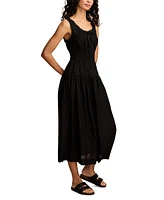 Lucky Brand Women's Lace-Trimmed Smocked Midi Dress