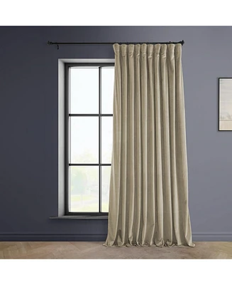 Half Price Drapes Light Beige Extra Wide Heritage Plush Velvet Room Darkening Curtain