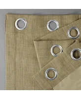 Half Price Drapes Nomad Tan Grommet Textured Faux Linen Room Darkening Curtain