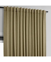 Half Price Drapes Nomad Tan Extra Wide Textured Faux Linen Room Darkening Curtain