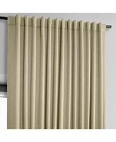 Half Price Drapes Thatched Tan Extra Wide Textured Faux Linen Room Darkening Curtain