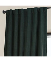 Half Price Drapes Focal Green Textured Faux Linen Room Darkening Curtain