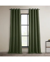 Half Price Drapes Tuscany Green Grommet Textured Faux Linen Room Darkening Curtain